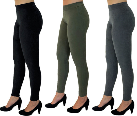 XS To XXL Womens Spandex Leggings Colors Suede Leggings