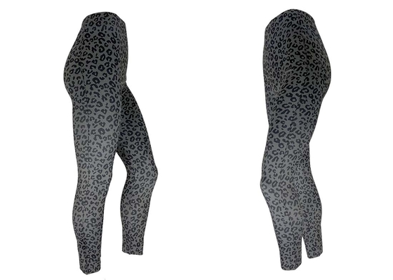 Fitness Yoga Wear High Waist Leopard Patterned Yoga Leggings Black And Grey