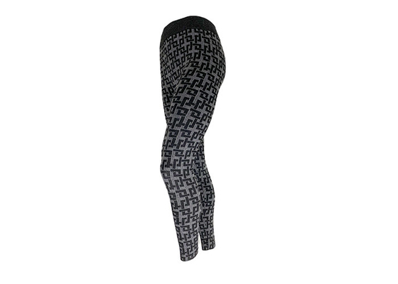 Women Flat Knit Seamless Patterned Yoga Pants 65% Polyester 5% Spandex
