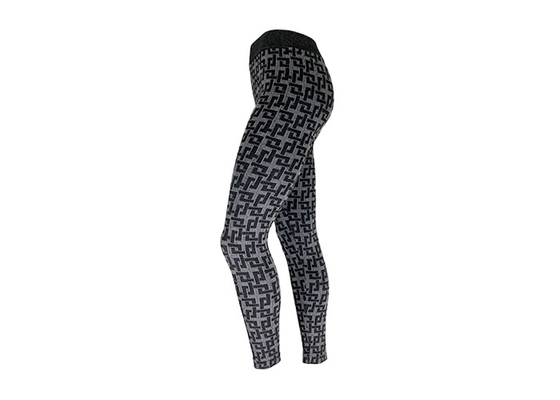 Women Flat Knit Seamless Patterned Yoga Pants 65% Polyester 5% Spandex