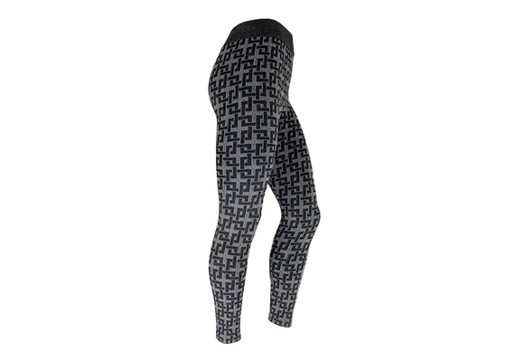 Women Flat Knit Seamless Patterned Yoga Pants 65% Polyester 5% Spandex