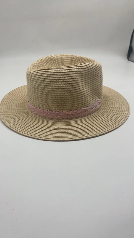4-Inch Crown Straw Hat In Natural For Summer Ladies