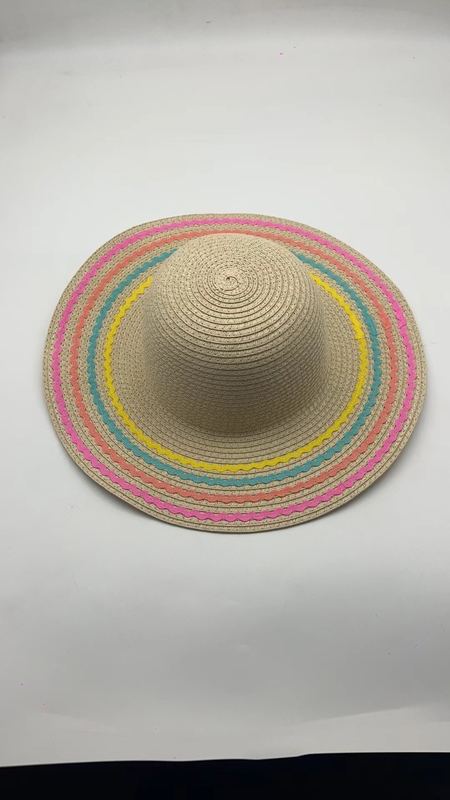 Adjustable Chin Strap Straw Sun Hats For Women With Ribbon