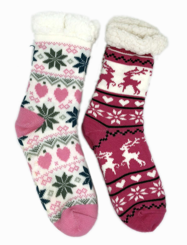 Double Layer Jacquard Soft Cozy Socks Snowflake Ladies Indoor Socks
