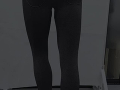 Desporto Mulheres Leggings sem costura cintura alta Controle de barriga Poliéster preto